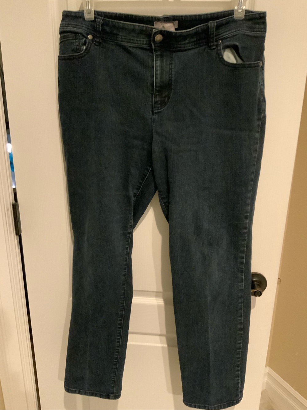 Chico's Dark Indigo Straight-Leg Women's Jeans Sz 2.5 short